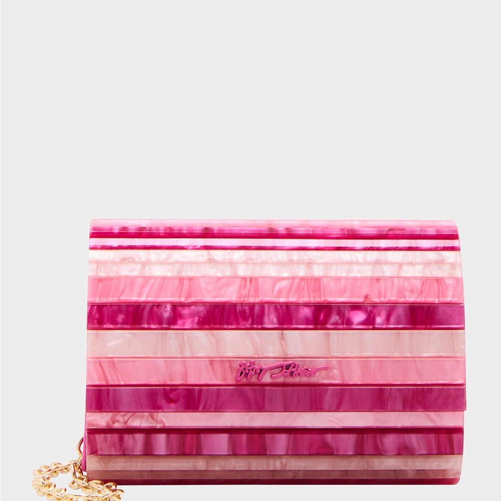 Betsey Johnson Pink Marbled Micro Clutch Pink NWT - Picture 1 of 6